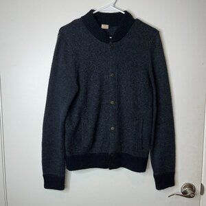 Hollister Blue Wool Blend Snap Button Cardigan Sweater S Womens